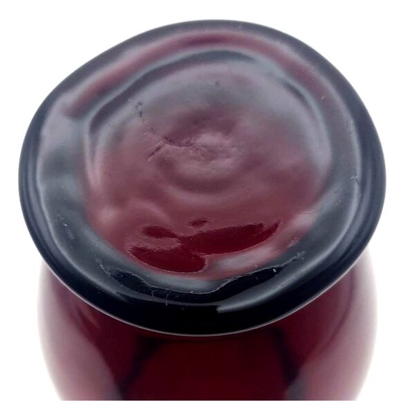 Vintage Anchor Hocking Royal Ruby Red Glass Vase 6.5" Flared Top MCM - Picture 6 of 6